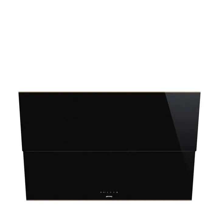 Аспиратор SMEG KSVV90NRA, Серия Dolce Stil Novo, 90 см, за монтаж на стена, Черно стъкло с медни профили, (19500)