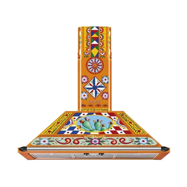 Аспиратор за монтаж на стена с дизайн на Dolce & Gabbana SMEG KT90DGC, СерияVictoria, 90 см, за монтаж на стена, (19520)