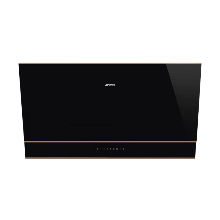 Аспиратор SMEG KV694R, Серия Dolce Stil Novo, 90 см, за монтаж на стена, Черен с медни профили, (19511)