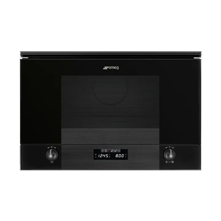 Микровълнова за вграждане SMEG MP122B3, Серия Linea, 22 литра, Черно стъкло, (19692)
