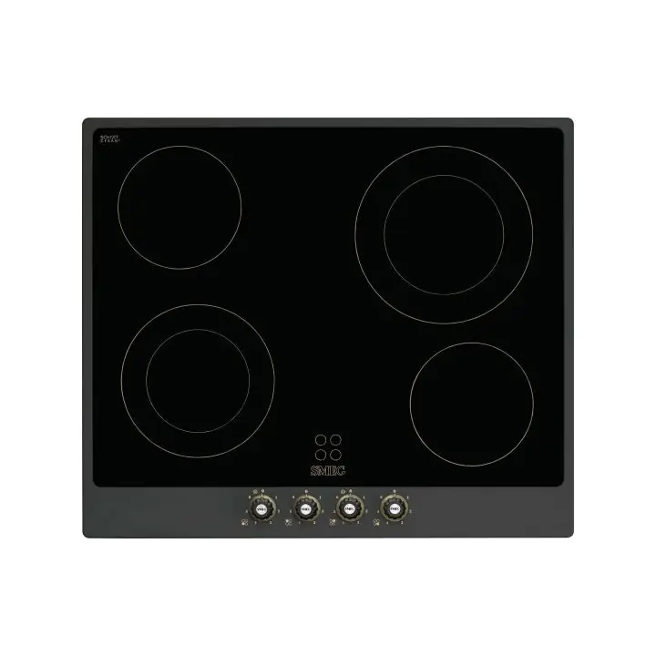 Стъклокерамичен плот SMEG P864AO + 5MP700AO, 60 см, Антрацит + Копчета Cortina, (19388)