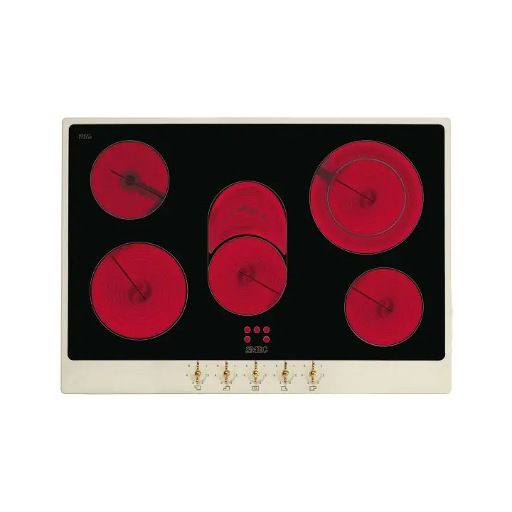 Стъклокерамичен плот SMEG P875PO, Серия Coloniale, 72 см, Крем, (19390)