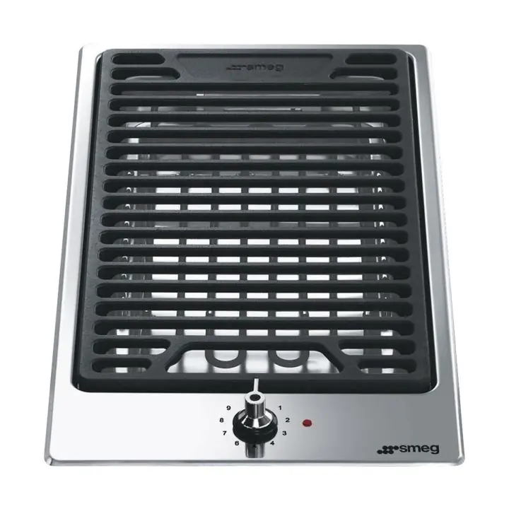 Електрически грил - барбекю SMEG PGF30B, Серия Classica, 30 см, Неръждаема стомана, (19411)