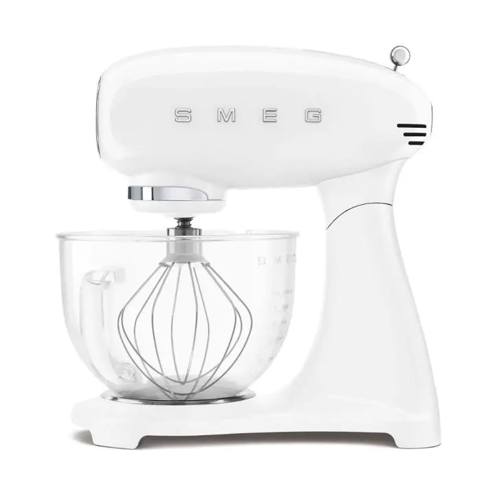 Планетарен миксер SMEG SMF13WHEU, 50s Style, 4.8 л. стъклена купа, 800W, (19967)