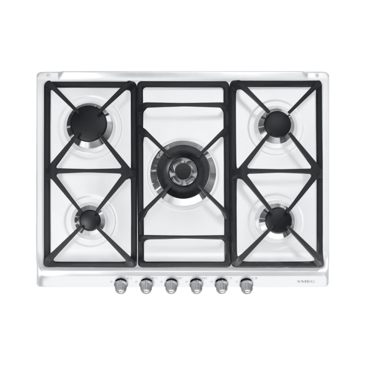 Газов плот SMEG SR775BS1, Серия Cortina, 70 см, Бял, (19399)