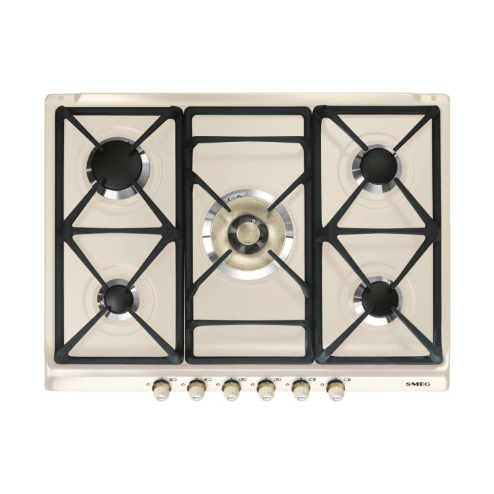 Газов плот SMEG SR775PO, Серия Cortina, 70 см, Крем, (19400)