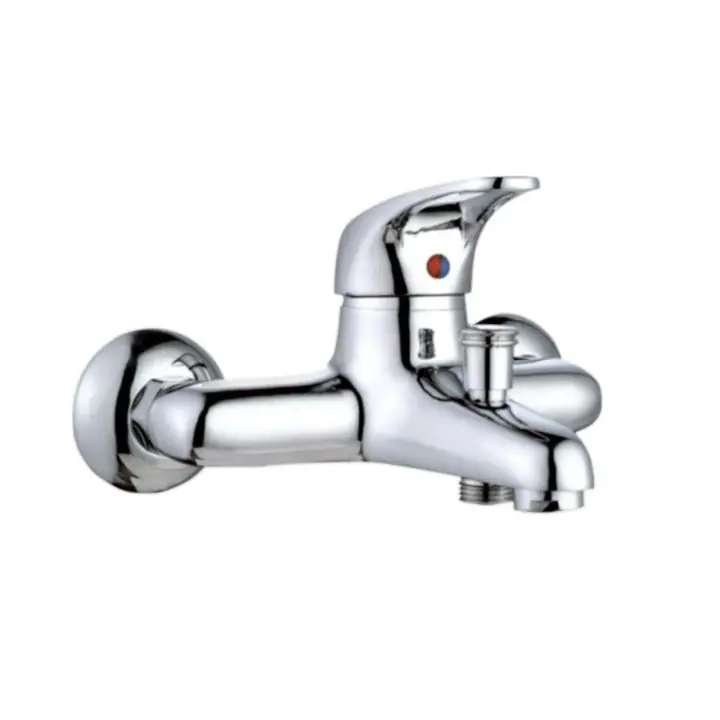 Смесител за баня Rosberg R57100AZ2, Хоризонтален, Хром покритие, Цинков материал, Модерен, Сребрист, (35922487)