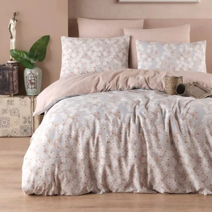 Спален комплект EnLora Home 162ELR1665, 65% памук, 35% полиестер, 4 части, Плик 200х220см, Чаршаф 220х240см, 2 калъфки 50х70см, Розов, (20213)