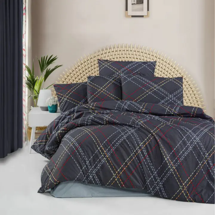 Спален комплект Viktoria 121VCT2711, 3 части, Плик 160x220, Чаршаф 160x240, Калъфка 50х70, Памук Ranforce, Тъмносин, (17664)