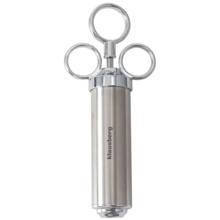 Спринцовка за мариноване на месо Klausberg KB 7842, 60 мл, 3 игли, Неръждаема стомана, Без BPA, Сребрист, (35944525)