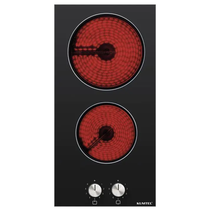 Стъклокерамичен плот за вграждане Kumtel V3-02 P, механично управление, 3000W, черен, (20470)