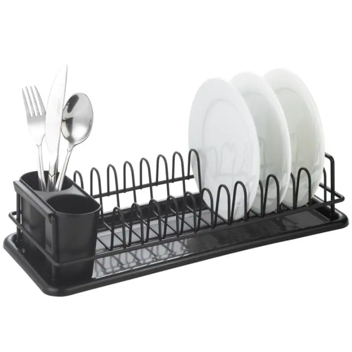 Сушилник за съдове Rosberg R53000M, 41.5х17.5х9.5 см, Подвижна тава, Черен, (22268)