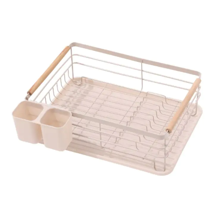 Сушилник за съдове Rosberg R53000N, Подвижна тава, Дървени дръжки, Бежов, (35922555)