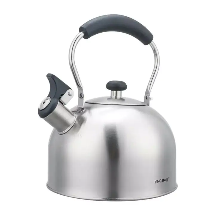 Свирещ чайник Kinghoff KH 1859, 2.5 л, Индукция, Дървена дръжка, Инокс, (35945027)