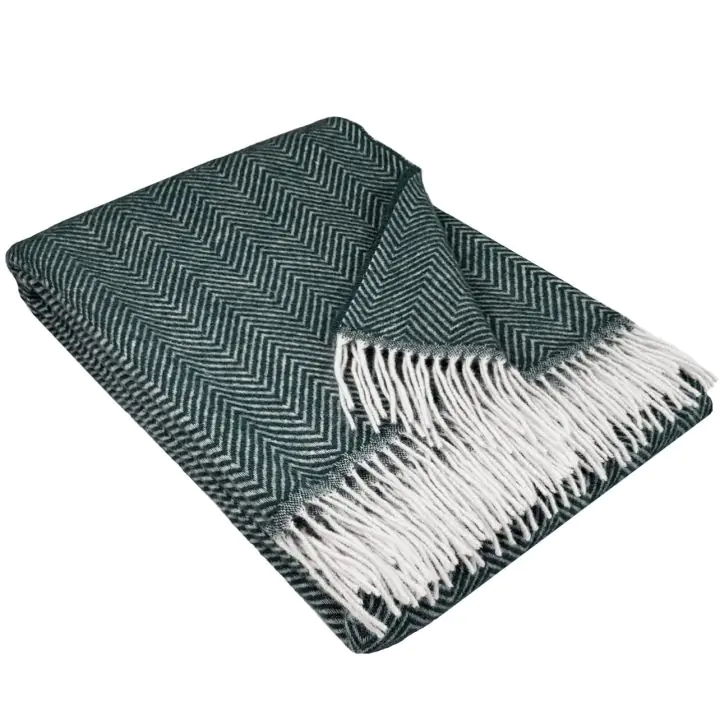 Тъмнозелено вълнено одеяло - комфорт и стил в едно, (22300)