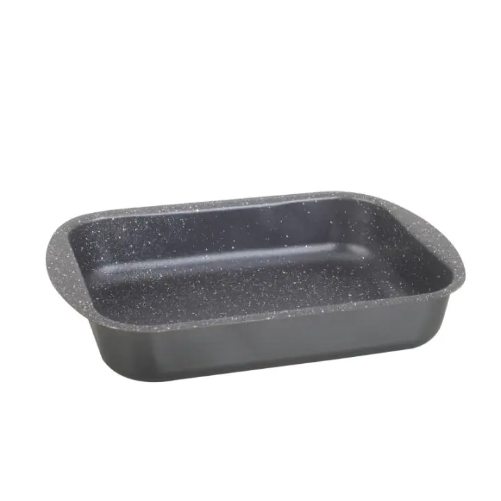 Тава за печене Oliver Voltz OV51222N30S, 30 см, Мраморно покритие, Правоъгълна, Черен, (35930953)