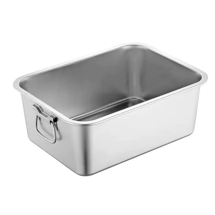 Тава за печене с дръжки Rosberg R51222K4515, 45x35x15 см, Неръждаема стомана, Правоъгълна, Инокс, (20347)