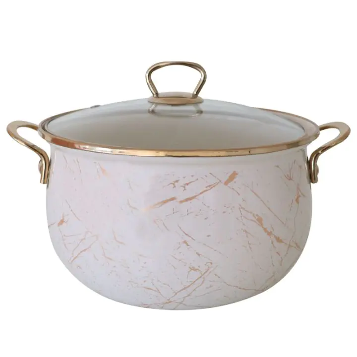 Тенджера Goldmann GM 8017-26B, 8.5L, 26x16см, Емайлирана, Индукция и фурна, Златист/Мрамор, (35940315)