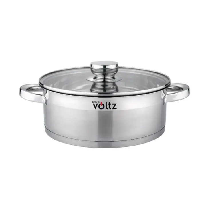 Тенджера Oliver Voltz OV51210Q24, 3.9 л, 24 x 9 см, Плитка, Индукция, Дебело дъно, Инокс, (35932306)