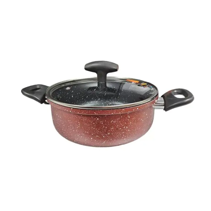 Тенджера Rosberg R51318G26, 26 см, 5.4л., Мраморно покритие, Индукция, Бордо меланж, (35931088)