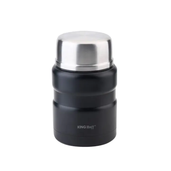 Термос за храна Kinghoff KH 1459, 500 мл, Инокс, Нечуплив, Черен, (9999KH1459)