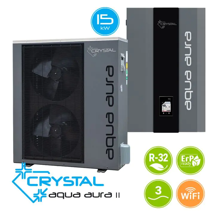 Инверторна термопомпа въздух-вода Crystal Aqua Aura II 15S, 15 kW, трифазна, (35945872)