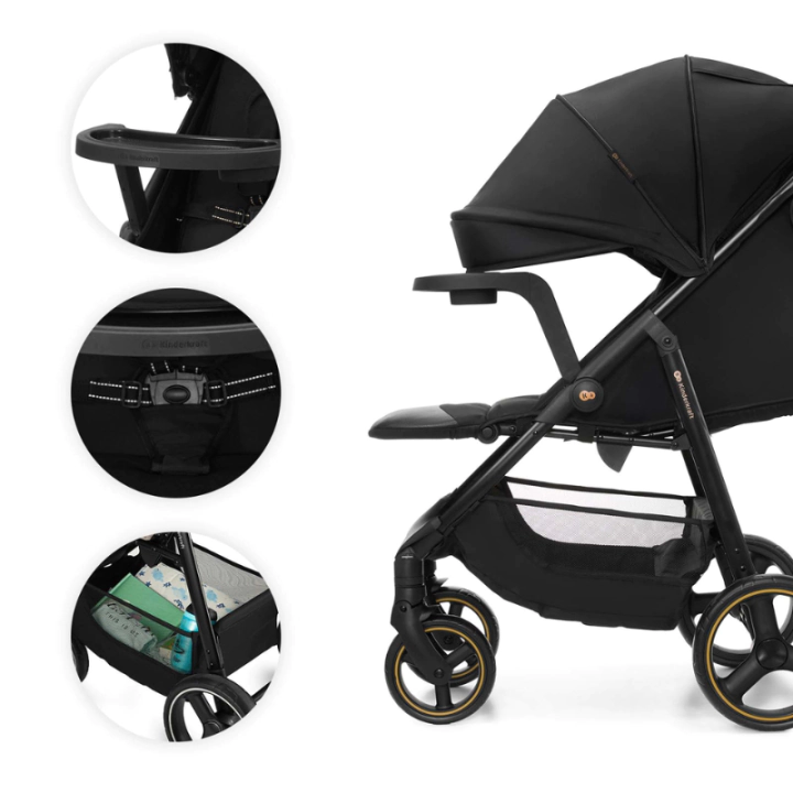 Бебешка количка с табла Kinderkraft TRIG 3 ONYX BLACK, (35948583)