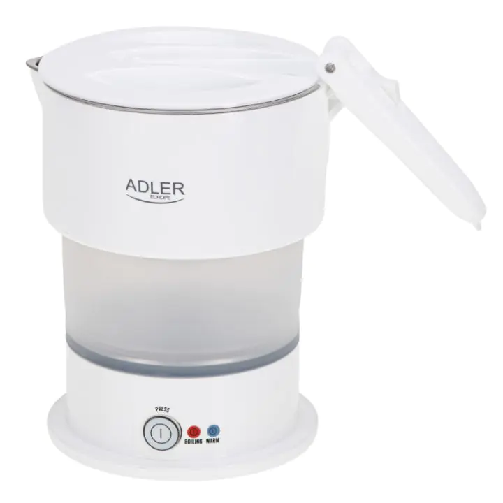 Туристическа ел.кана Adler AD 1377, 600W, 0.6 л, Сгъваем силиконов корпус, Защита от прегряване, Светлинен индикатор, Бял, (35922814)