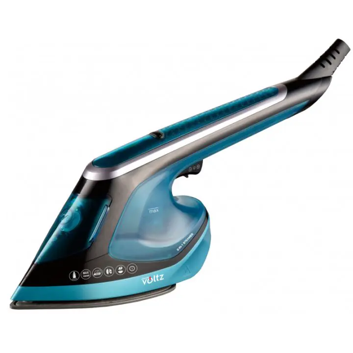 Уред за гладене с пара 2в1 Oliver Voltz OV51051C, 1800 W, 180 мл, Керамична плоча, Вертикално гладене, Термостат, Авто.изключване, Тюркоаз, (35932242)