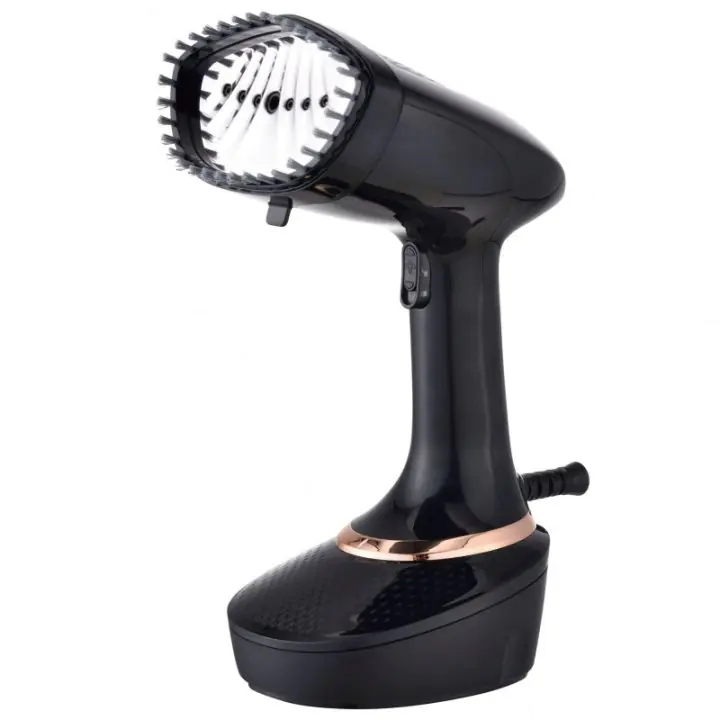 Уред за гладене с пара Klausberg KB 7777, 1500W, 400мл, Вертикално гладене, Керамична плоча, Черен/розово злато, (35922831)