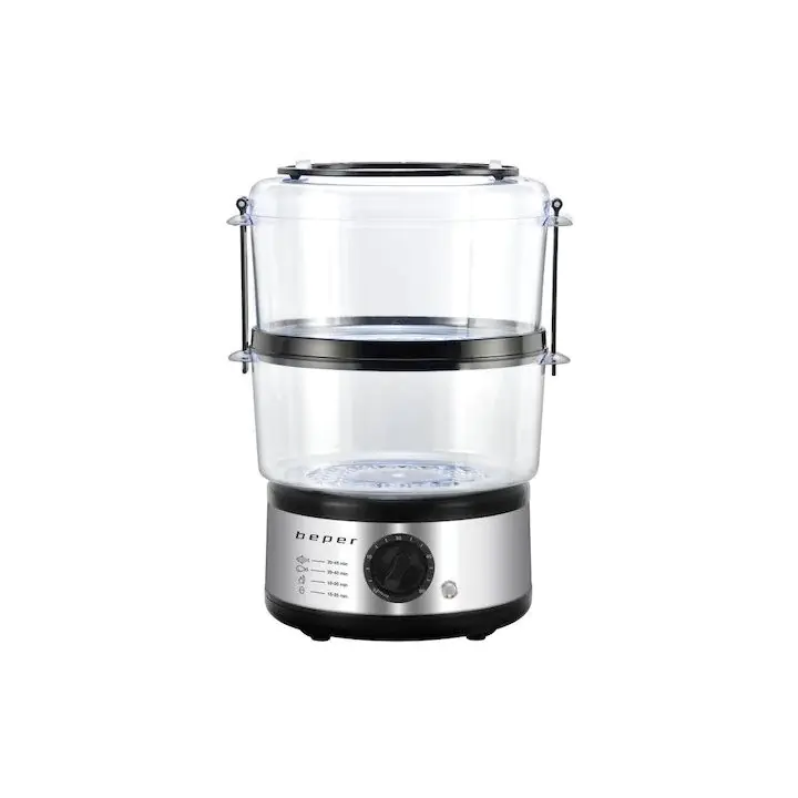Уред за готвене на пара Beper BC.261, Черен/Инокс, (14866)