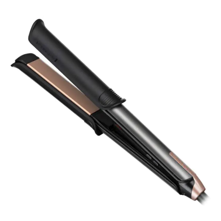 Уред за къдрене и изправяне 2в1 Remington S6077 ONE, 230C, Керамично покритие, Бързо загряване, 5 температурни настройки, Авто.стоп, Черен/златист, (35922602)
