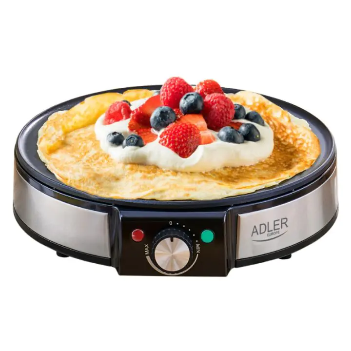 Уред за палачинки Adler AD 3058, 1600W, 30 см, Включени прибори, Черен/инокс, (13182)