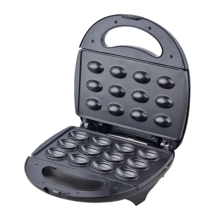 Уред за сладки орехчета Rosberg R51442D, 800W, За 12 сладки, Незалепващи плочи, Черен, (55R51442DB)