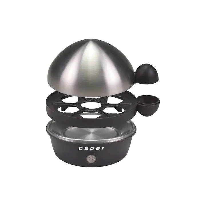 Уред за варене на яйца Beper BC.125, Черен/Инокс, (14865)