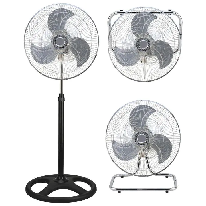 Вентилатор ELITE EFF-0465, 16 инча, 3 в 1, настолен, на стойка, на стена, 50W, черен, (16407)