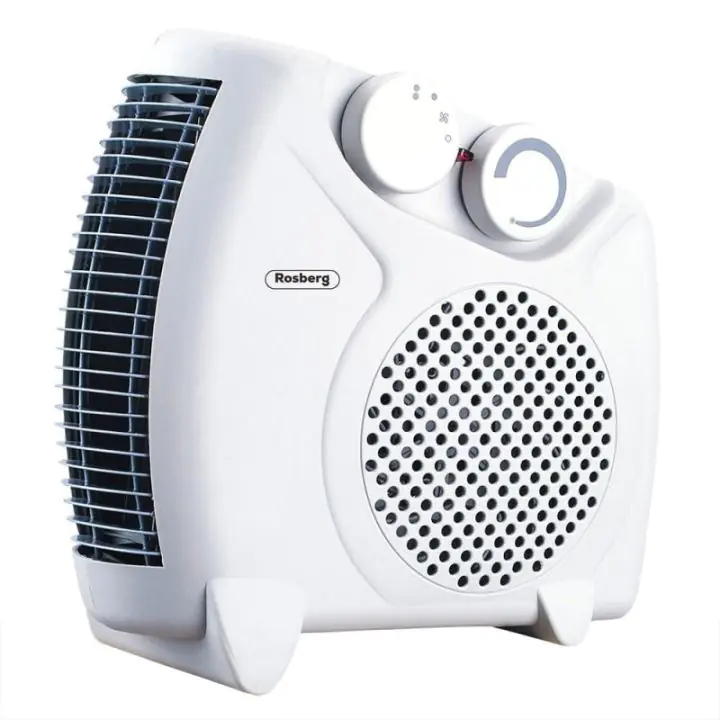 Вентилаторна печка Rosberg R51970A, 2000W, 3 степени, Термостат, Светлинен индикатор, Бял, (555R51970A)