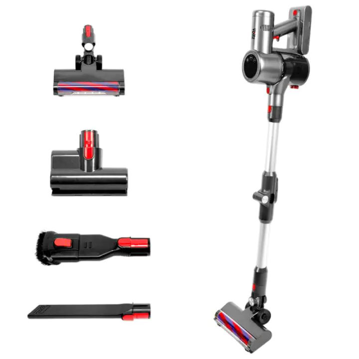 Вертикална прахосмукачка Oliver Voltz OV51001L, 250W, Li-ion 2500 mAh, 25.9V, Автономност 35 мин, 3 скорости, 3 четки, Сив, (17693)