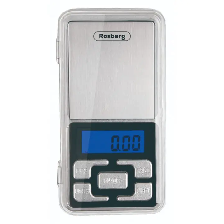 Везна за бижута Rosberg R51651S, до 500 гр, LCD дисплей, включени батерии, Сребрист, (35950082)