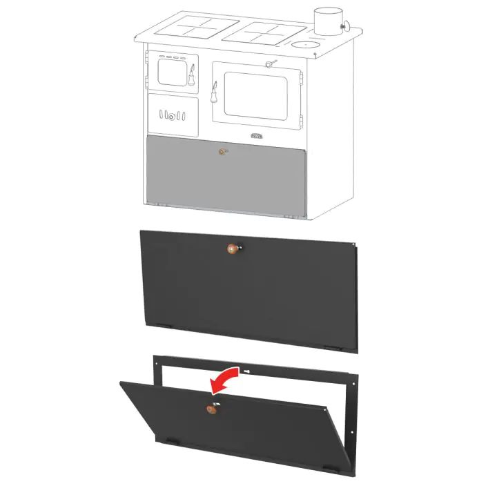 Врата декоративна за готварска печка 2P41,1P41 W12, (35940585)
