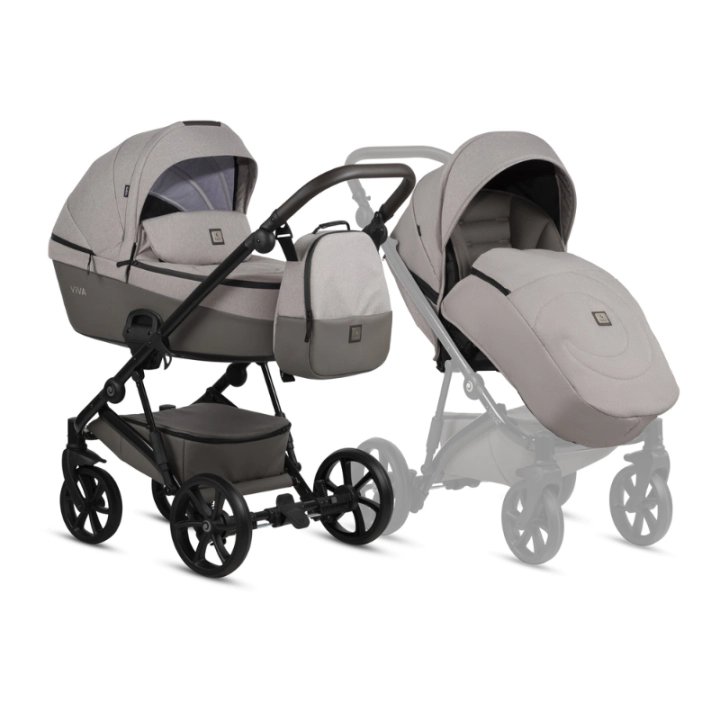 Бебешка количка 2в1 Tutis VIVA 5+, 068 Warm Grey, (35944619)