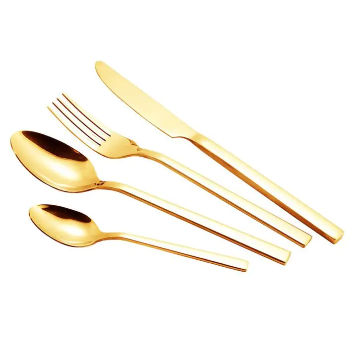 Комплект прибори за хранене ZEPHYR ZP 1512 ZG24, 24 части, Неръждаема стомана, Златист, (18619)
