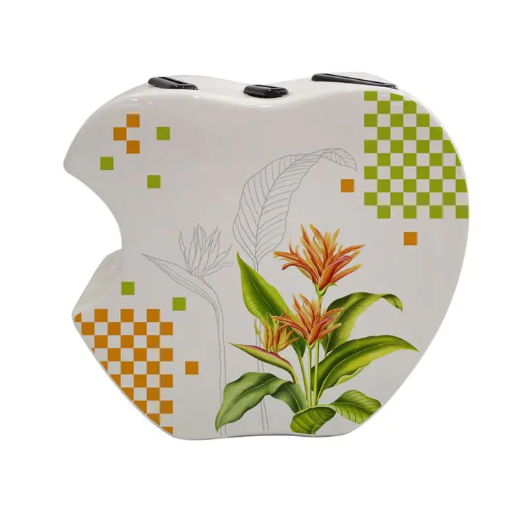 Поставка за 3 ножа ZEPHYR ZP 1645 D, Керамичен корпус, 7/12/15 см. острие, Бял с декорация, (18557)