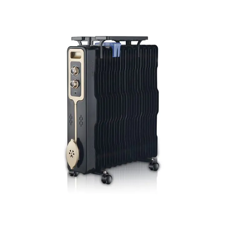Радиатор ZEPHYR ZP 1971 G13, 2500W, 13 ребра, 3 степени, Поставка за дрехи, Регулируем термостат, Черен, (18622)