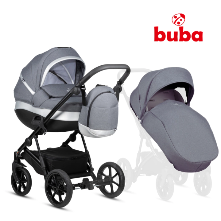 Buba ZAZA2 2в1 бебешка количка 021 Dark Grey, (35944402)