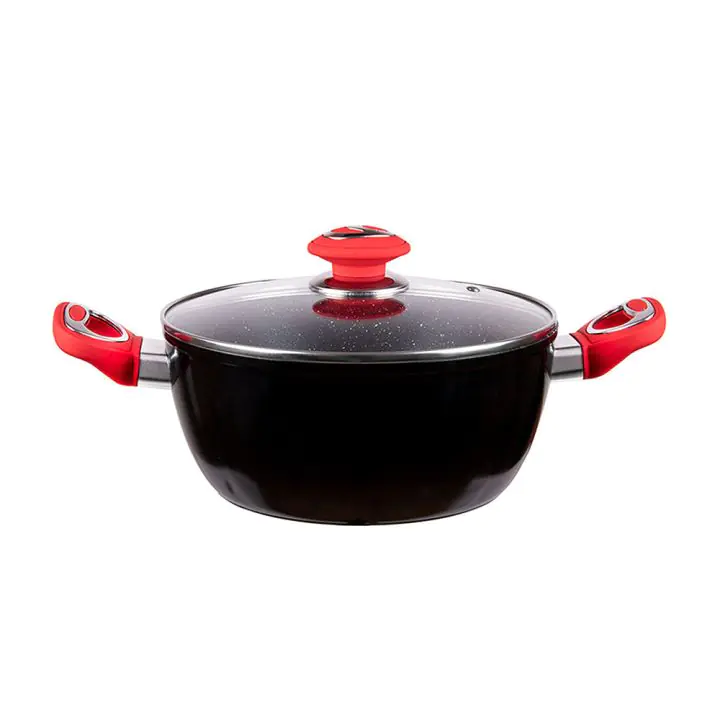 Тенджера с капак ZEPHYR ZP 4418 F20C, 2.1 литра, 20х9 см, Мраморно покритие, Индукция, Черен, (18231)