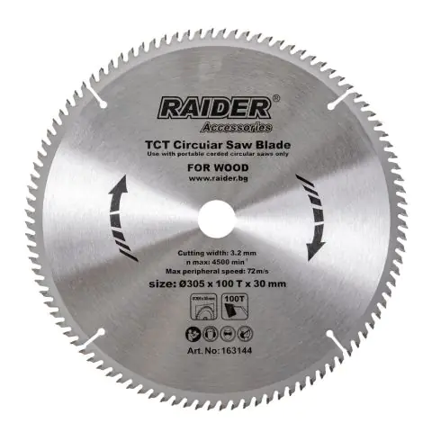 Диск за циркуляр за дърво ø305x100Tx30mm, (35925784)