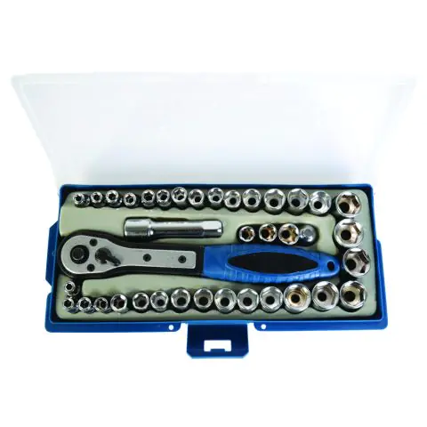 Тресчотка с вложки к-т 39 части 1/4" & 3/8" 4-15mm Basic Skillco, (35927417)