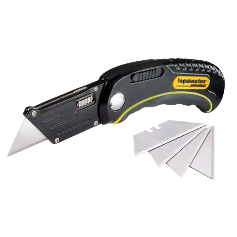Нож макетен сгъваем алумниев с 4 резеца Topmaster Professional, (35927800)
