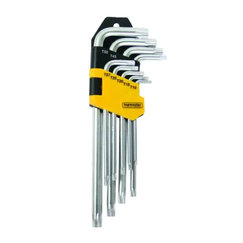 Шестограми торкс с отвор к-т 9бр къси CR-V Topmaster Professional, (35928106)